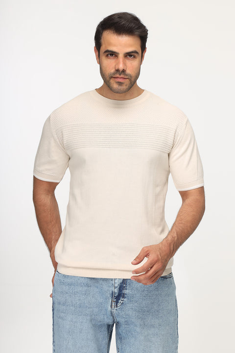 Regular Fit T-Shirt Knitted Beige