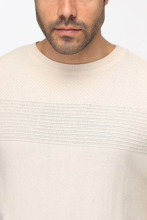 Regular Fit T-Shirt Knitted Beige