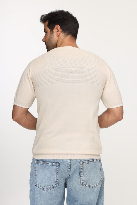 Regular Fit T-Shirt Knitted Beige