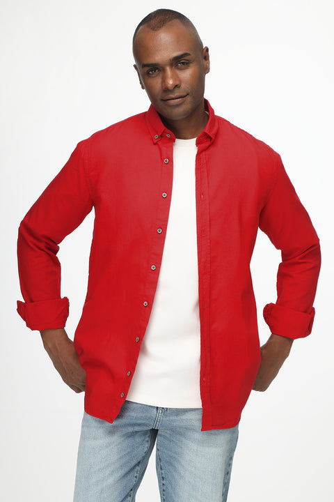 New Fit Shirt Oxford Red 100% Cotton