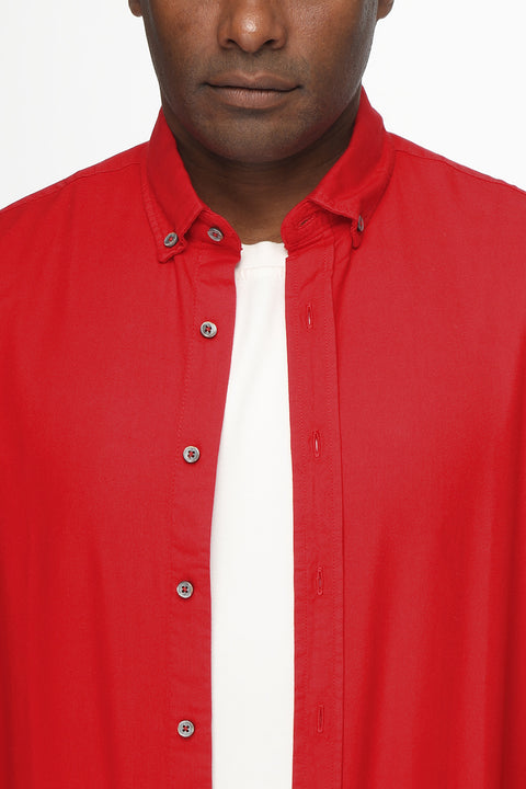 New Fit Shirt Oxford Red 100% Cotton