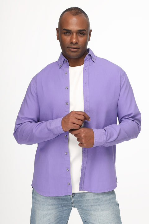 New Fit Shirt Oxford Purple 100% Cotton