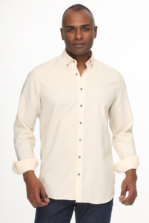 New Fit Shirt Oxford Beige 100% Cotton