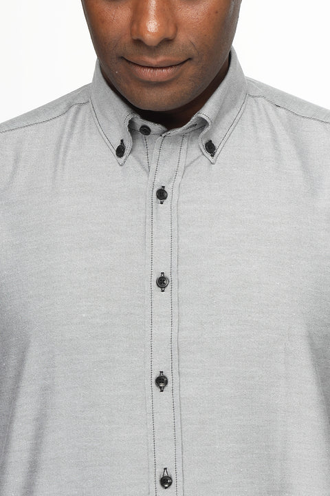 Regular Fit Oxford Shirt Light Gray