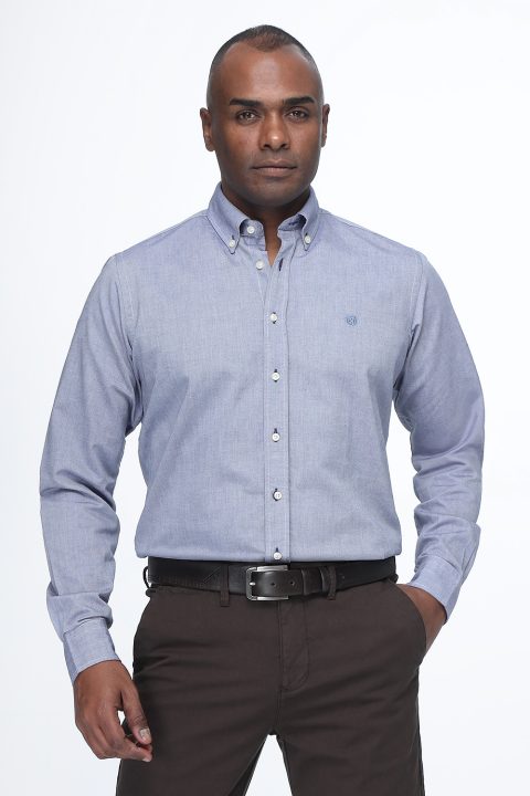 New Fit Shirt Oxford Blue 100% Cotton