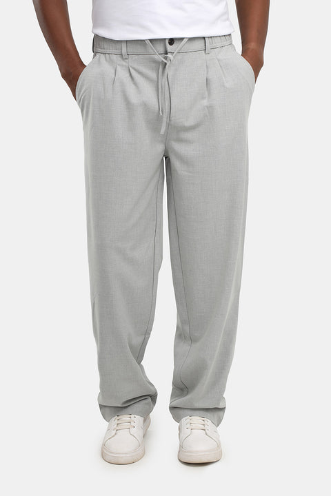 Wide Leg Classic Pants Light Gray