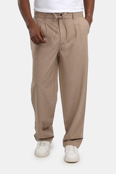 Wide Leg Classic Pants Beige