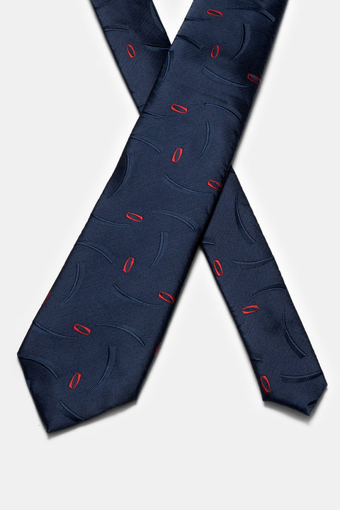 Jacquard Tie 6 cm Dark Blue