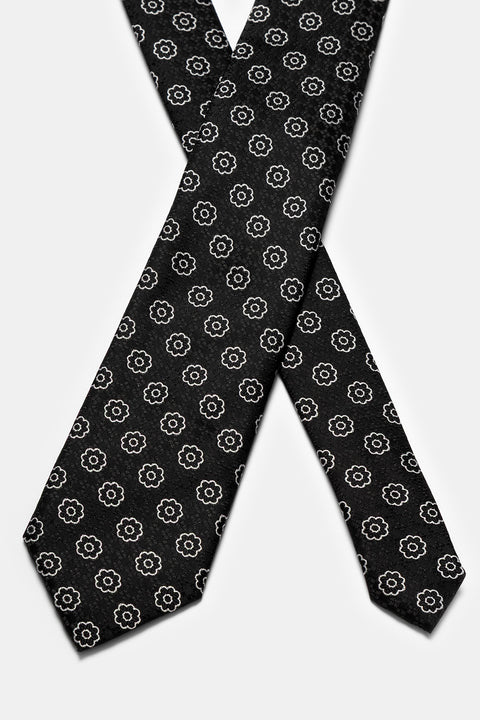 Jacquard Tie 6 cm Black