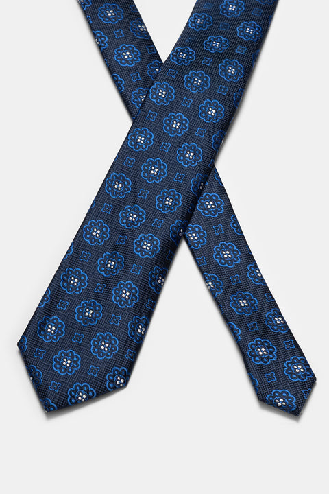Jacquard Tie 6 cm Blue