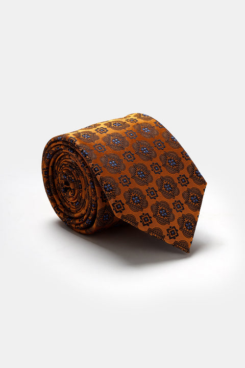 Jacquard Tie 7 cm Orange