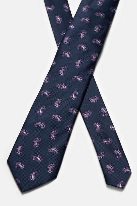 Jacquard Tie 6 cm Dark Blue