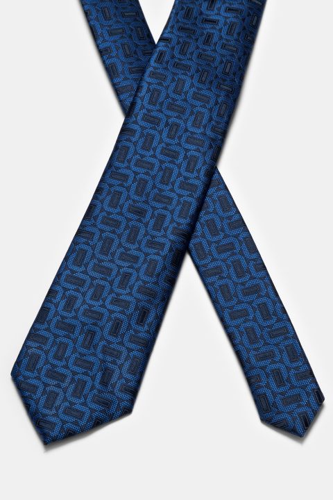 Jacquard Tie 6 cm Dark Blue