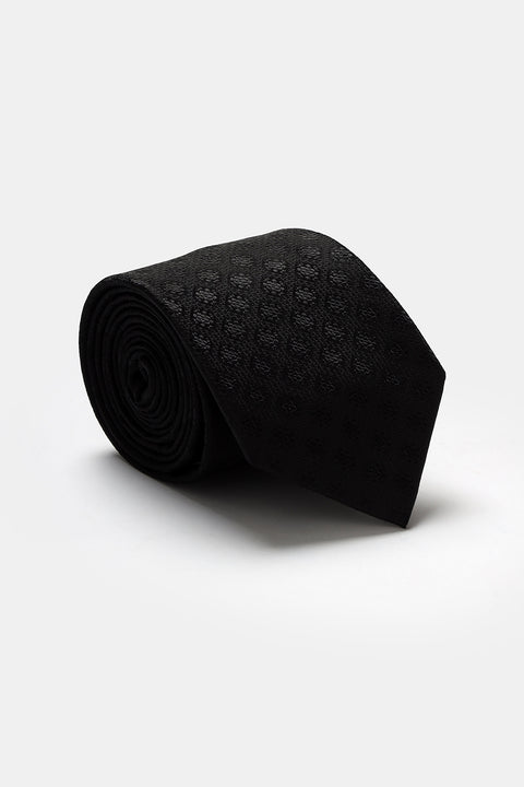 Jacquard Tie 7 cm Black