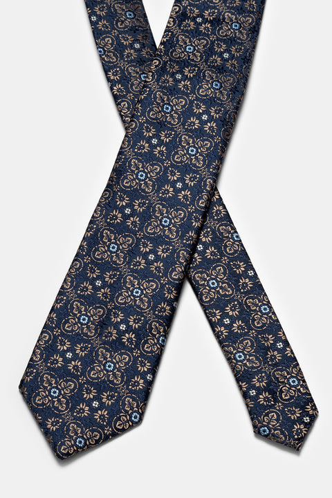 Jacquard Tie 6 cm Dark Blue