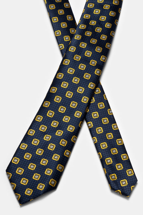 Jacquard Tie 6 cm Dark Blue