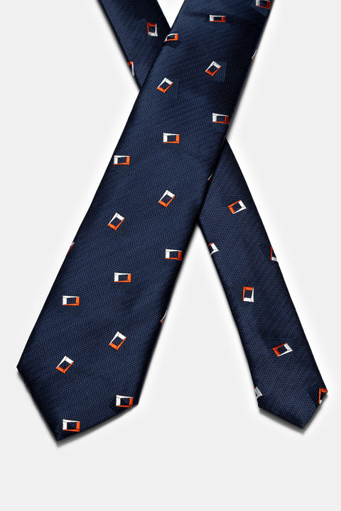 Jacquard Tie 6 cm Dark Blue