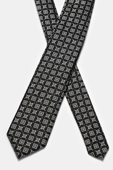 Jacquard Tie 6 cm Black