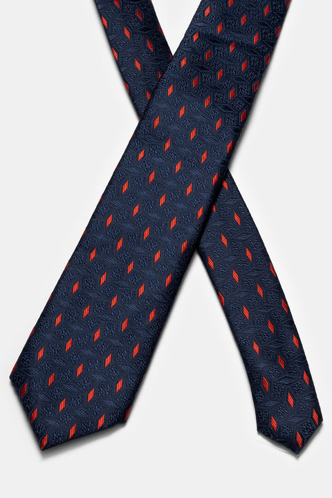 Jacquard Tie 6 cm Dark Blue