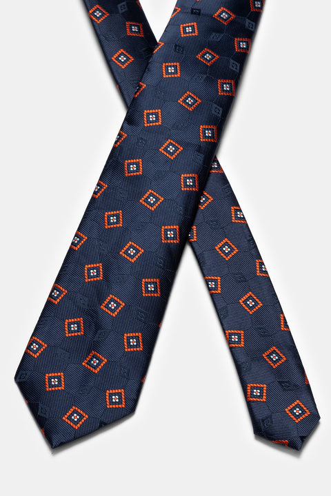 Jacquard Tie 6 cm Dark Blue