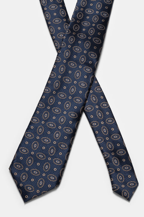 Jacquard Tie 6 cm Dark Blue