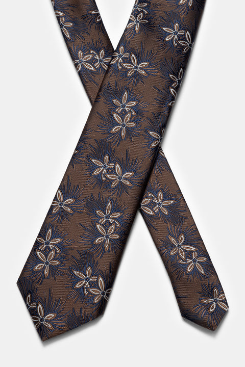 Jacquard Tie 6 cm Brown