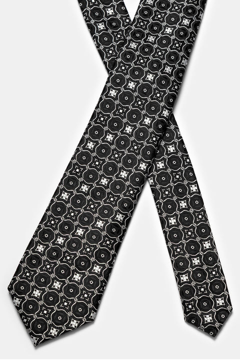 Jacquard Tie 6 cm Black