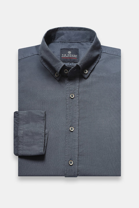 New Fit Shirt Oxford Blue 100% Cotton