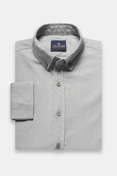 New Fit Shirt Oxford Gray 100% Cotton