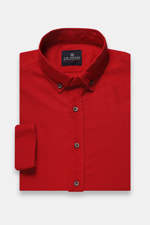 New Fit Shirt Oxford Red 100% Cotton