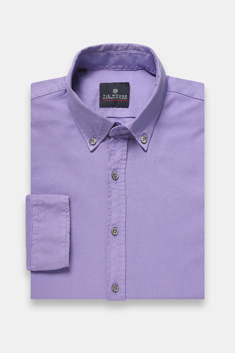 New Fit Shirt Oxford Purple 100% Cotton