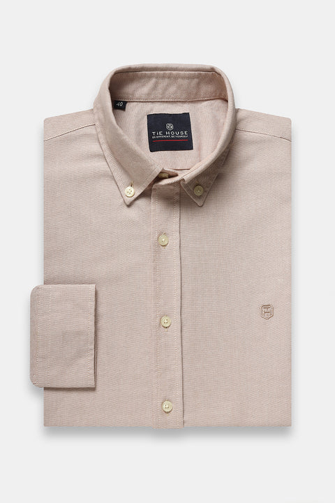New Fit Shirt Oxford Beige 100% Cotton
