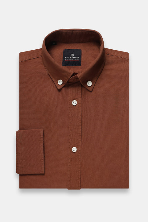 New Fit Shirt Oxford Orange 100% Cotton