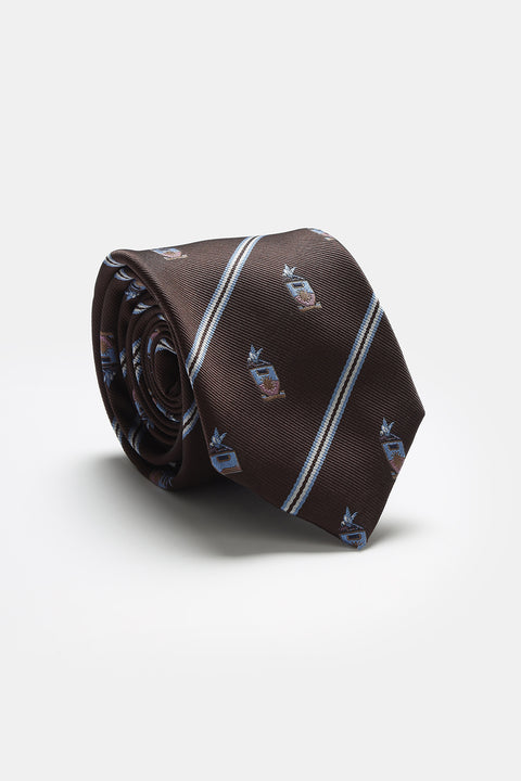 Stripe Tie 7 cm Brown