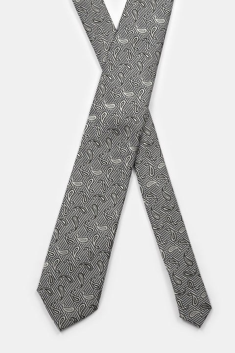 Jacquard Tie 7 cm Gray