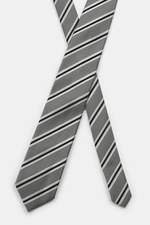 Stripe Tie 7 cm Gray