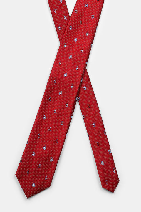 Jacquard Tie 7 cm Red