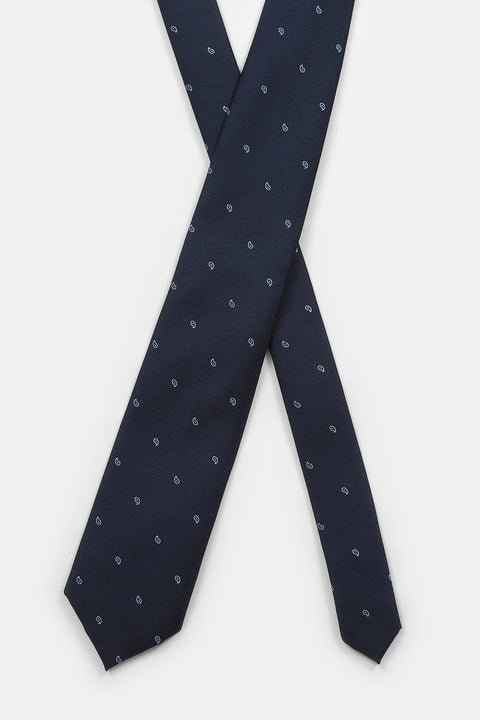 Jacquard Tie 7 cm Dark Blue