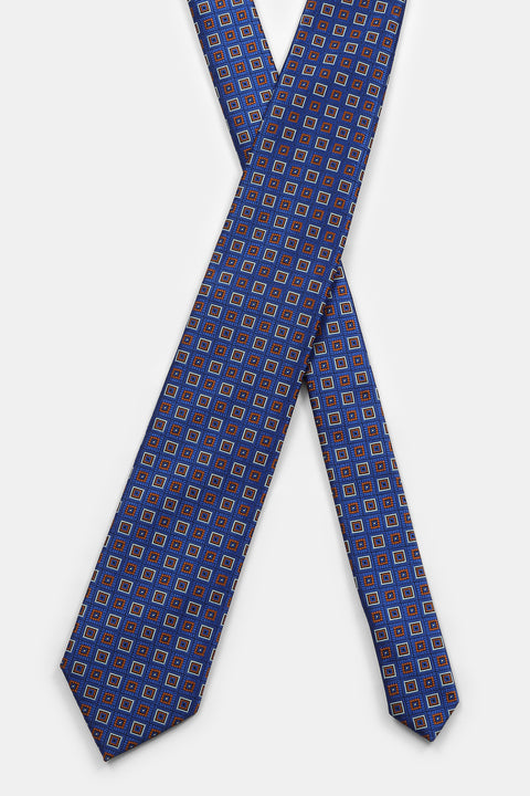 Jacquard Tie 7 cm Blue