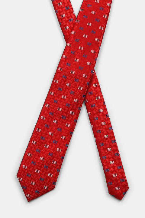 Jacquard Tie 7 cm Red