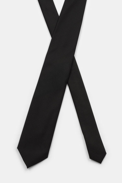 Jacquard Tie 7 cm Black