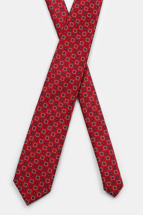 Jacquard Tie 7 cm Red