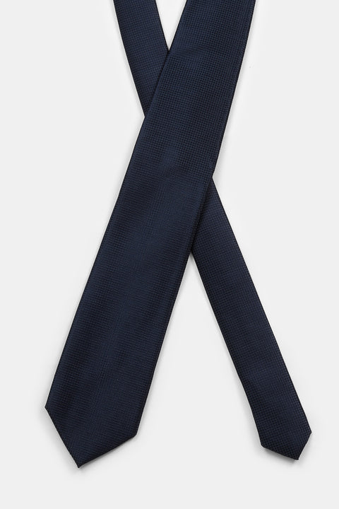 Jacquard Tie 7 cm Dark Blue