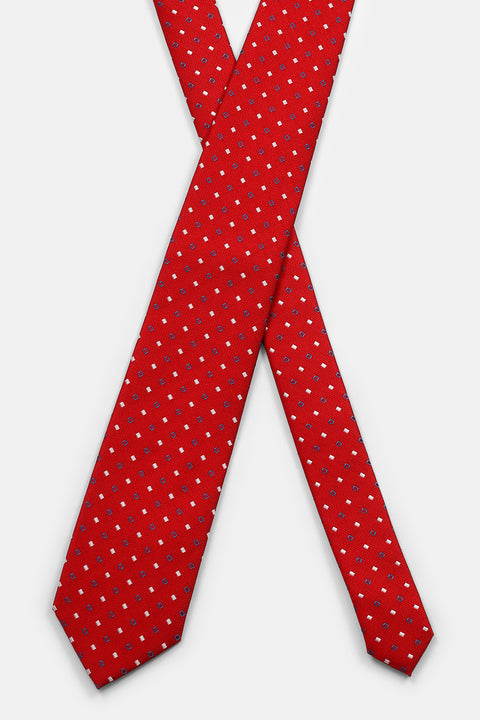 Jacquard Tie 7 cm Red