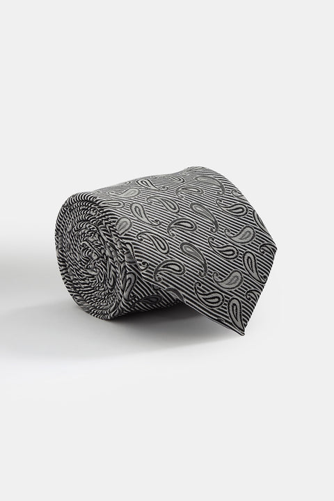 Jacquard Tie 7 cm Gray