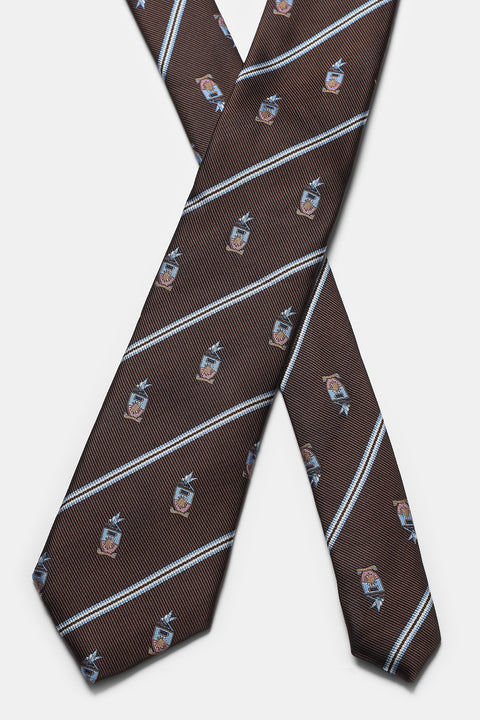 Stripe Tie 7 cm Brown