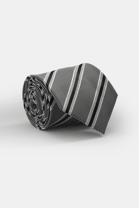 Stripe Tie 7 cm Gray