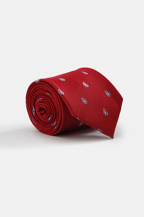 Jacquard Tie 7 cm Red