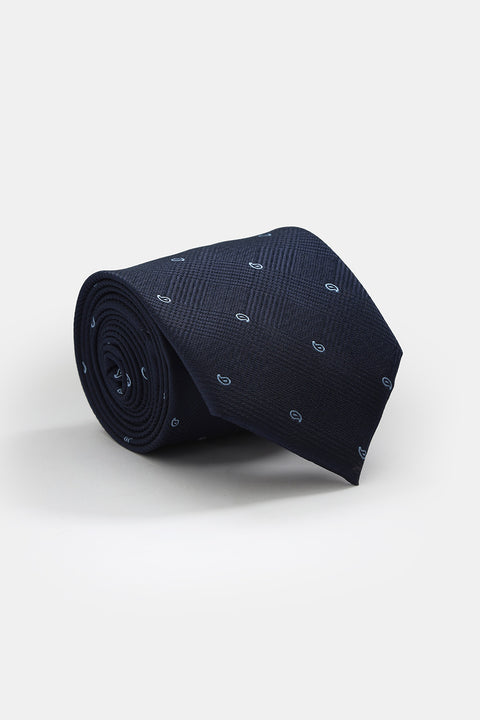 Jacquard Tie 7 cm Dark Blue