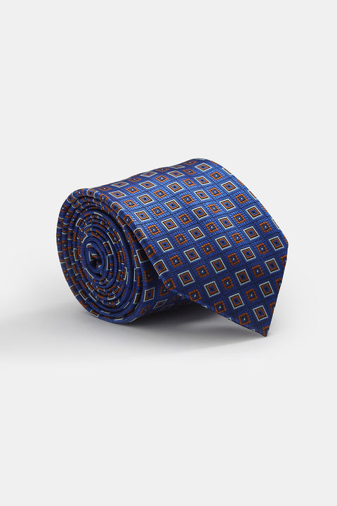Jacquard Tie 7 cm Blue